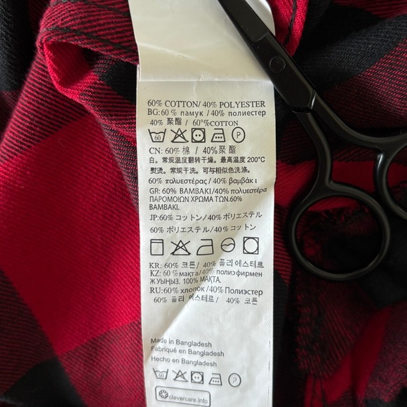 Burnside Men's Size 2X Buffalo Paid Button Down Flannel Grunge Lumerjack Warm - Picture 8 of 9